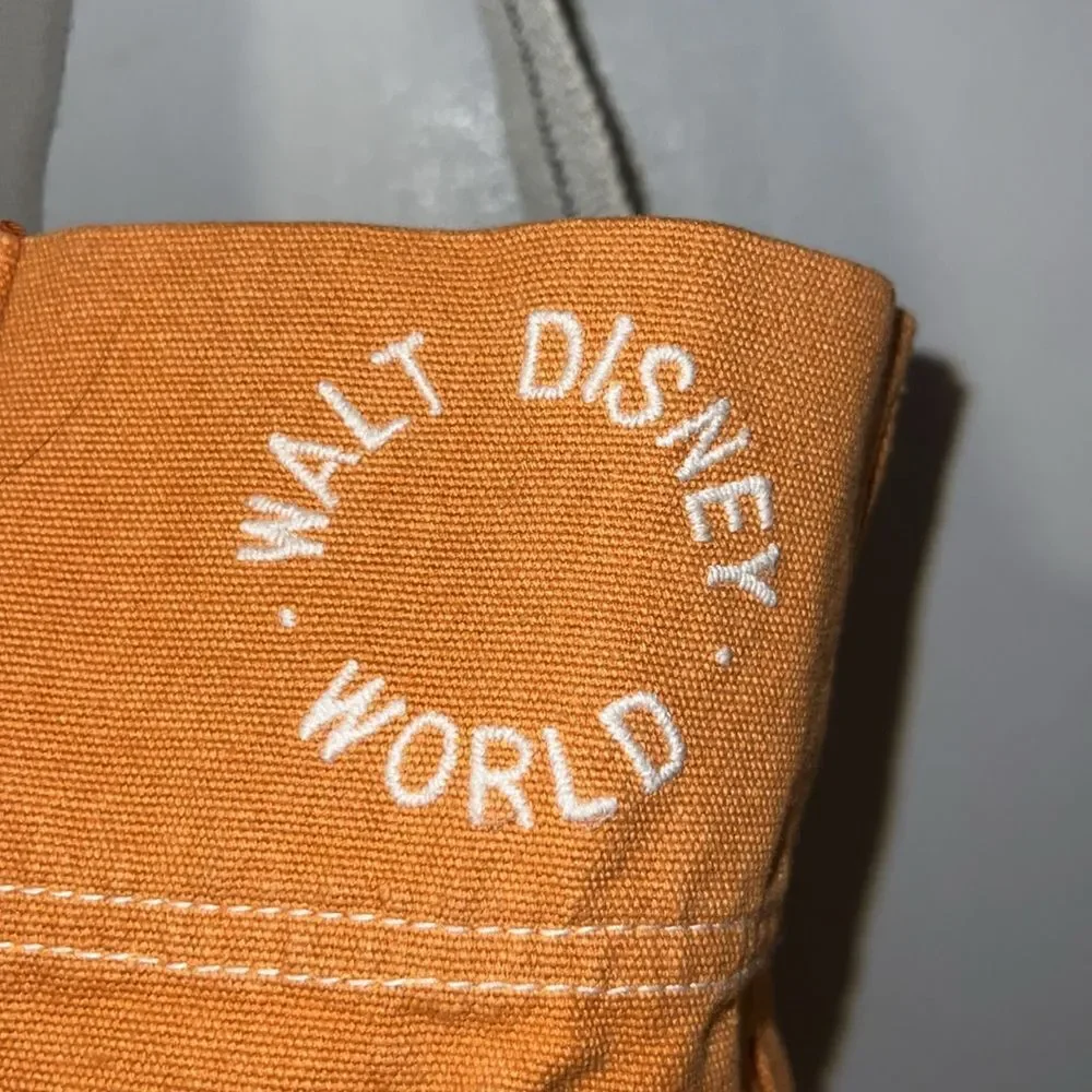 WALT DISNEYWORLD Orange Mickey Mouse Cotton Tote Bag
